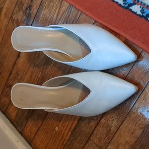 White Marc Fisher Mules, Size 8
